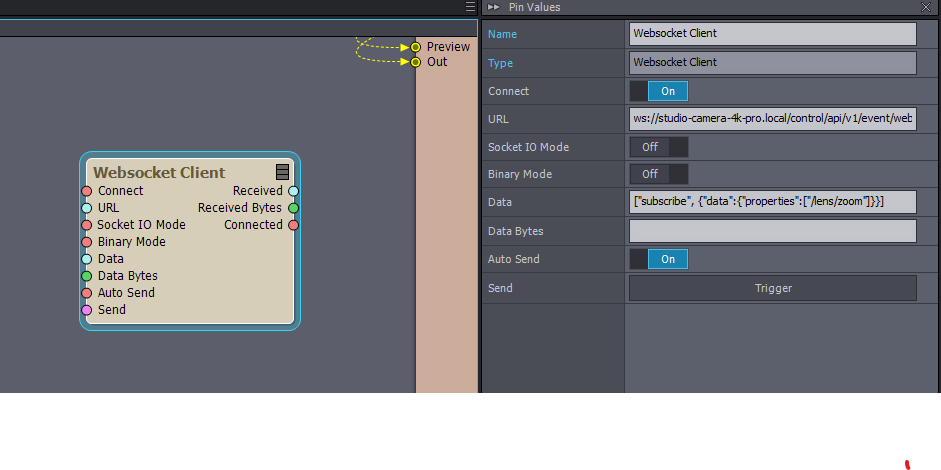 No data from data field inside of Websocket Client module