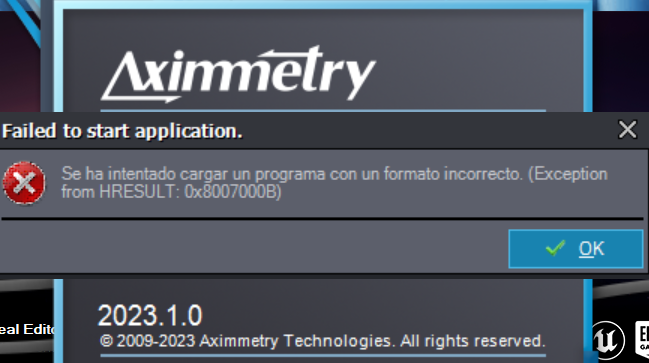 Exception Hresult: 0x8007000B | Forum | Aximmetry