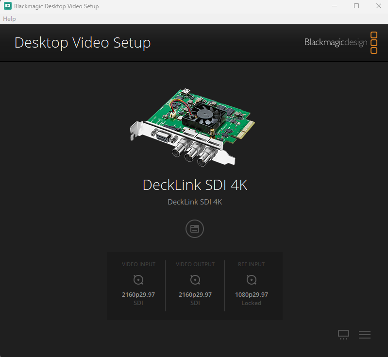 Blackmagic: DeckLink SDI 4K Incompatible output of acquisition card