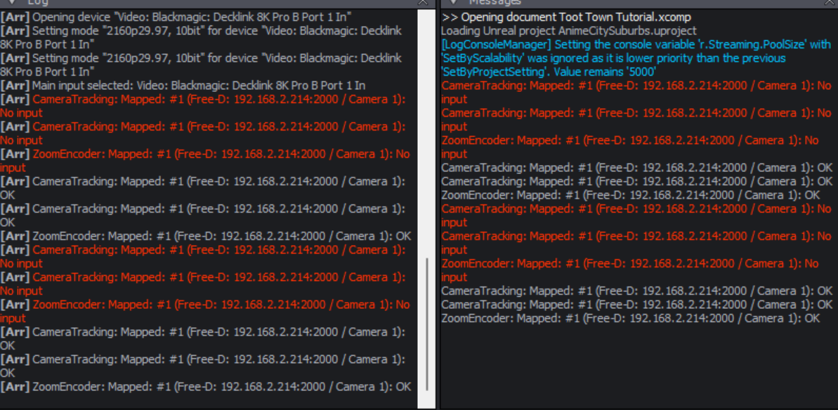 Camera tracking and zoom encoder issue