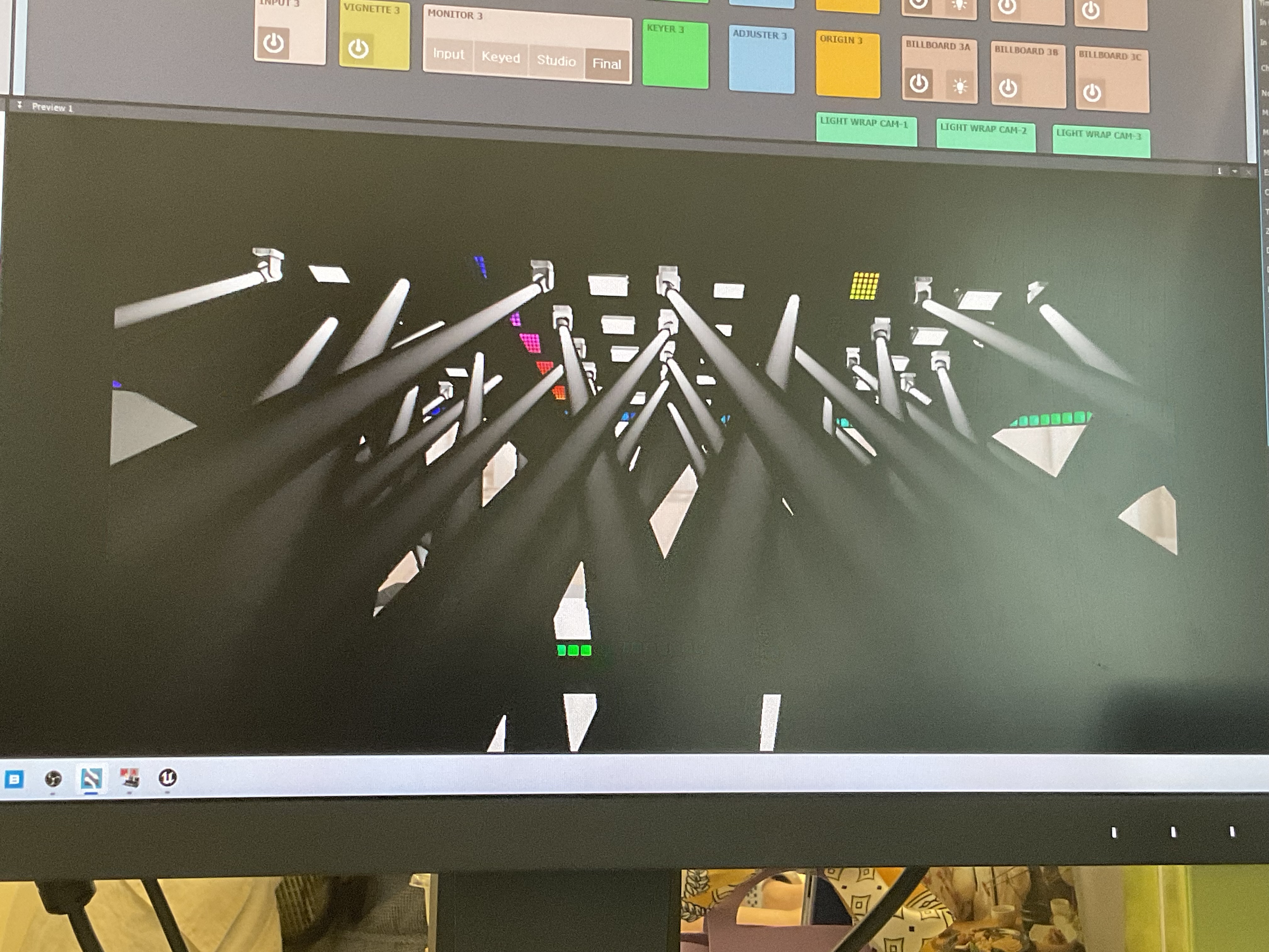 Using DMX fixtures from Unreal Engine  with augmented reality camera in Aximmetry.