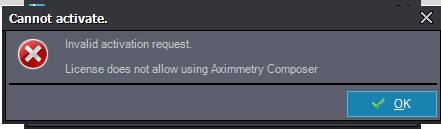 Invalid activation request