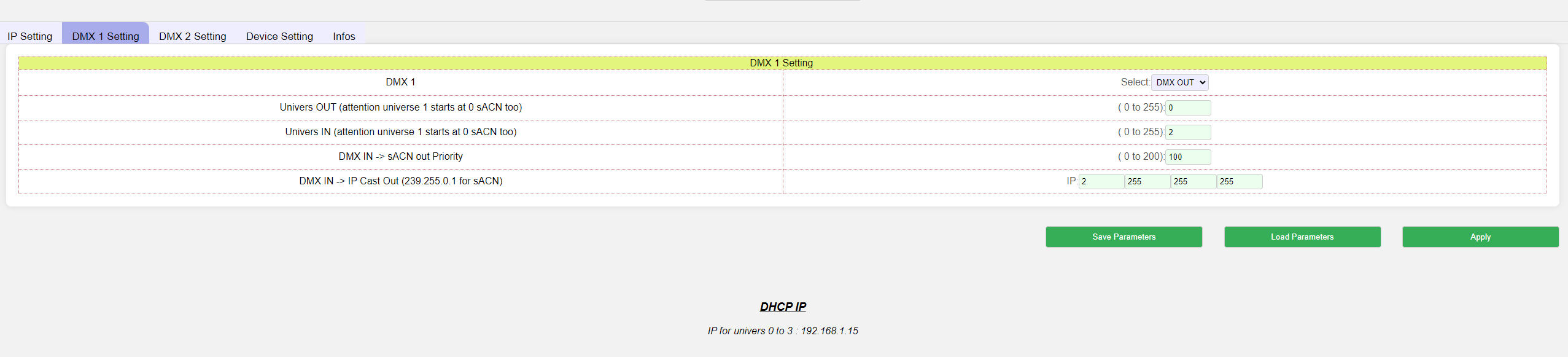 DMX in/out fixture control in aximmetry composer studio