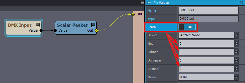 DMX in/out fixture control in aximmetry composer studio