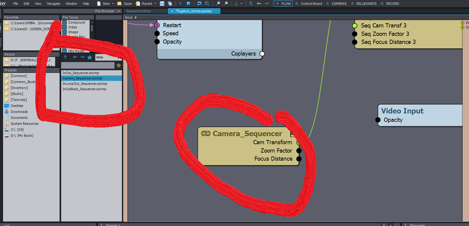 camera sequencer xcomp not appearing as it should