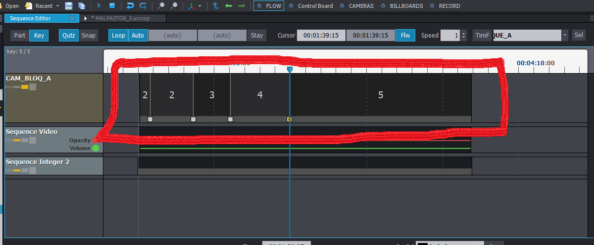 camera sequencer xcomp not appearing as it should