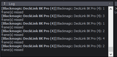 Blackmagic: DeckLink 8K Pro: frame(s) missed