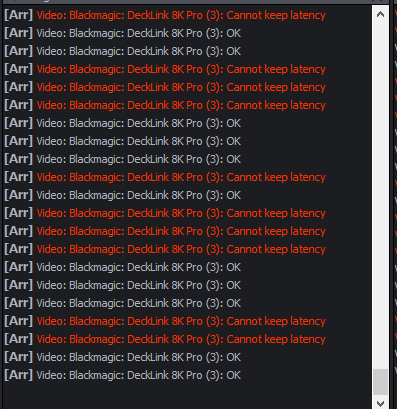 Blackmagic: DeckLink 8K Pro (Cannot keep latancy)
