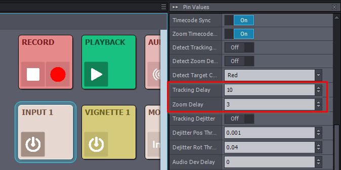 Setting tracking delay when playing back Tracked recorded camera