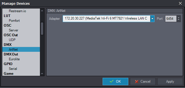 DMX External/Internal Setup Issue