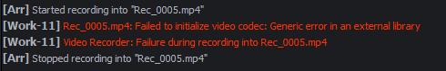 MP4 recording does not work