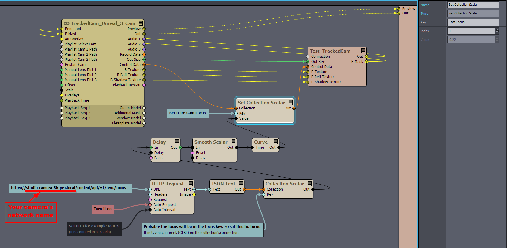 BMD Lens Tracking: JSON input into Aximmetry Broadcast DE