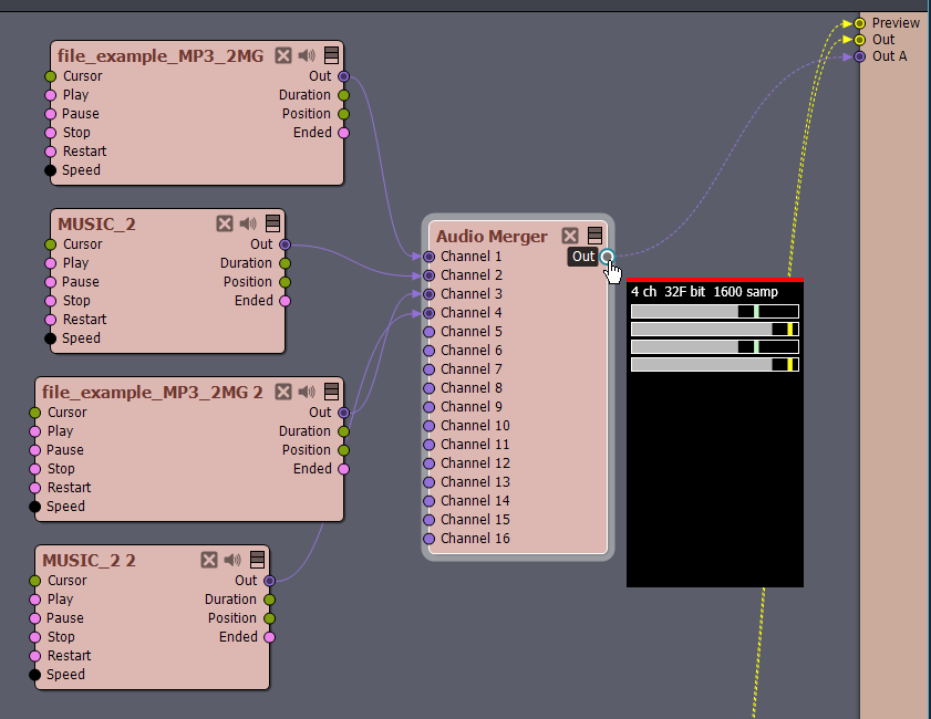 How do we get audio out of the SDI Preview Monitor?