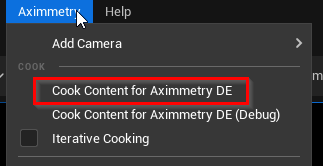 Unreal Editor - Aximmetry 2024.3.0 BETA :  error in cooking