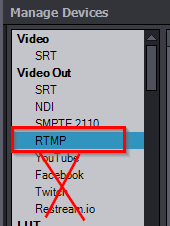 RTMP stream Stream URL greyed out